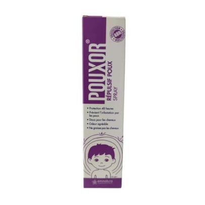 Flacon de spray répulsif Pouxor anti-poux pour enfants