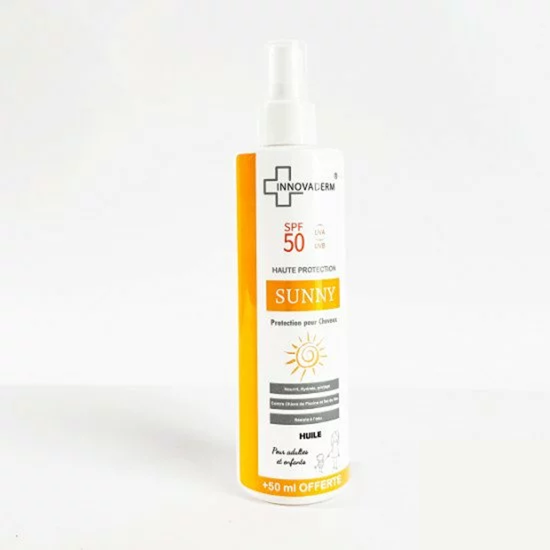 Bouteille INNOVADERM Huile Protection Cheveux SPF 50+ 250ml